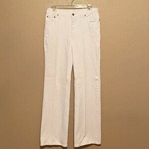 Terry Lewis Classic Luxuries White Denim Jeans Elastic Waist Women's Size 10